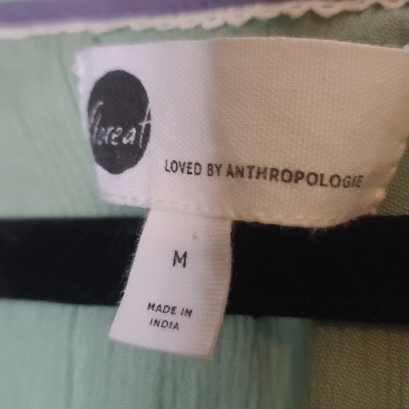 Anthropologie Floreat Sage Embroidered Boho Top - Picture 3 of 3